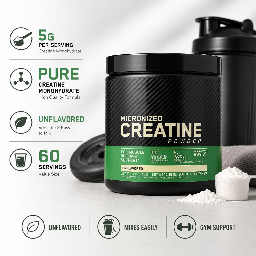 Nutrition Fitness - Micronized Creatine Powder 300g Unflavored Creatine