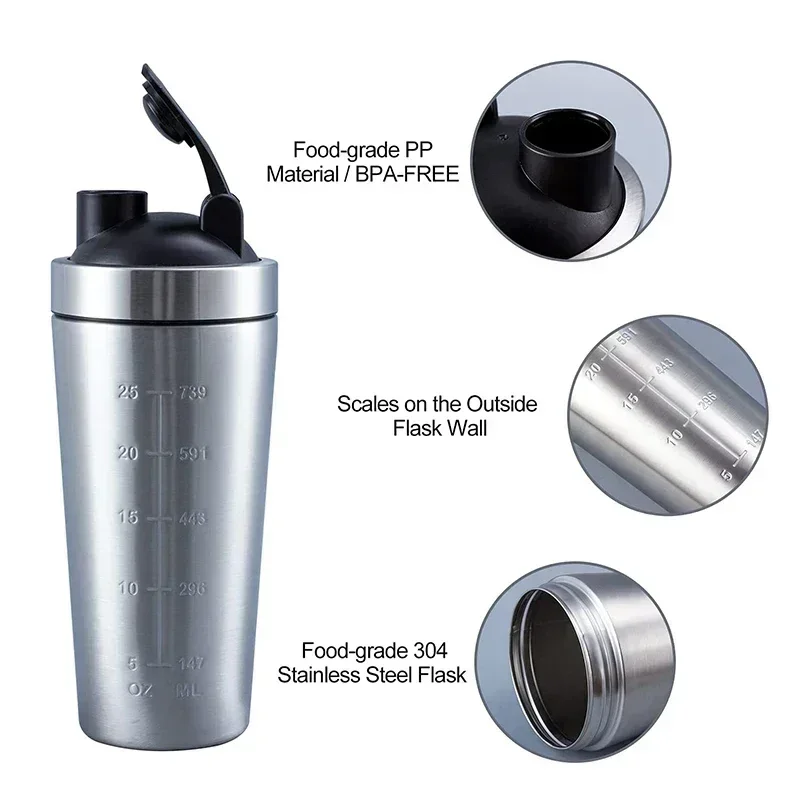 Stainless Steel Protein Shaker - огляд і ціна Nutrition Fitness