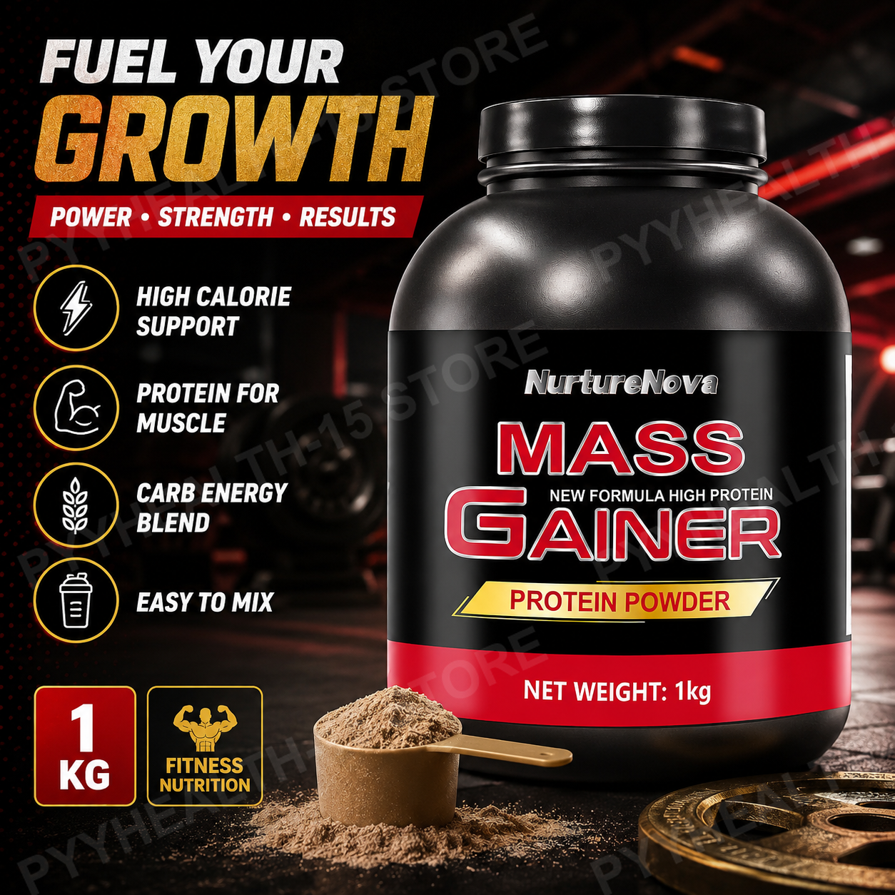 Mass Gainer Protein Powder 1kg - огляд і ціна Nutrition Fitness